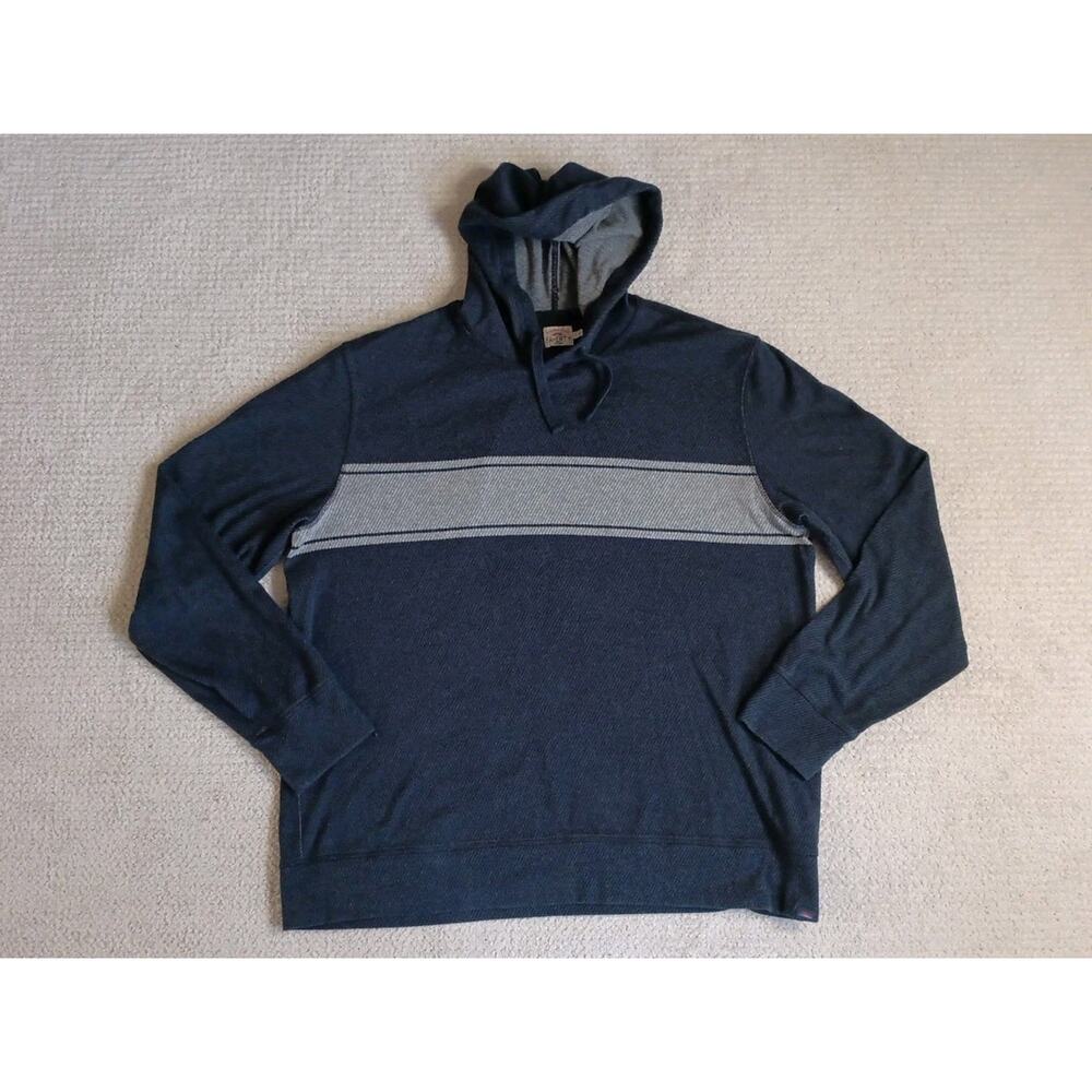 Faherty Hoodie Sweatshirt Navy Blue Pullover Knit Mens XL MKH2324-Nur